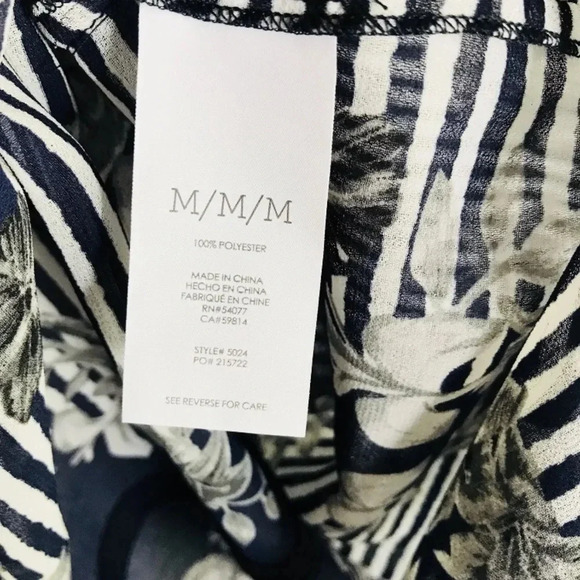 CAbi 5024 Women’s yacht navy white sheer top - Picture 5 of 5